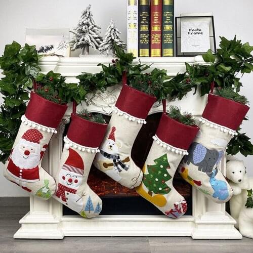 2021 New Style Christmas Gift Bags Stocking Childrens Gifts Socks Tree Pendants Supplies Christmas Decorations for Home