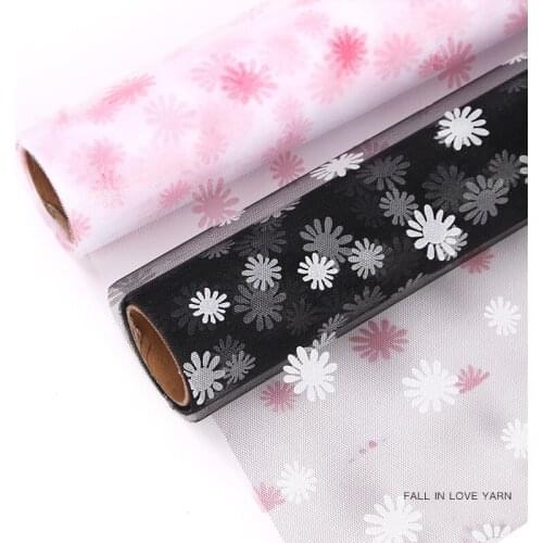 5 Yard Korean Love Snowflake Yarn Roll Flower Packaging Rose Bouquet Gauze Mesh Florist Supplies