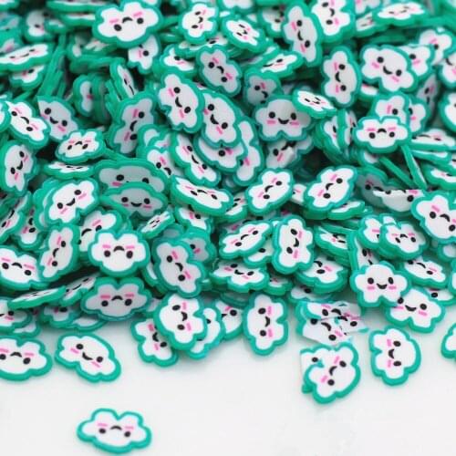 50g/lot Kawaii Cloud Polymer Hot Soft Clay Sprinkles for Nails Art Craft Slices Slime Accessories DIY Making Phone Case Decor