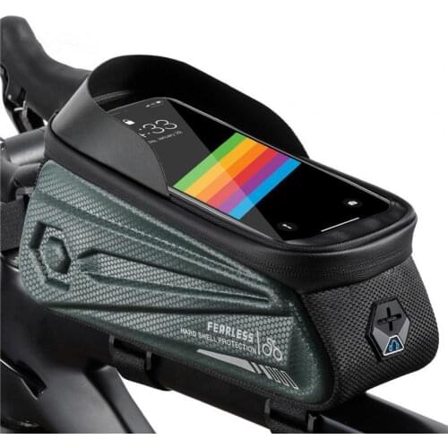 50% Hot Sale Waterproof Touch Screen EVA Hard Shell Bike Top Tube Bag Front Beam Phone Pouch for Mountain Bike Road Bicycle