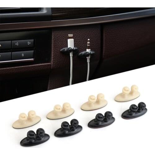 8Pcs Car Auto Wire Cable Holder Multifunctional Tie Clip Fixer Organizer Car Charger Line Clasp Headphone Cable Clip High Qualit