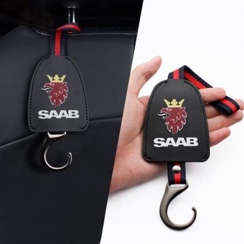 1/2PCS Car Emblem Decoration Accessories Car Seat Back Hooks Hanging Bag Rack For Saab 93 95 Saab 9-3 9-5 900 9000 Car Styling