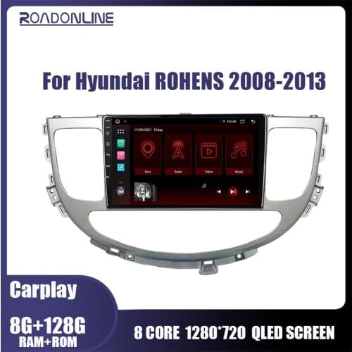 Roadonline For Hyundai ROHENS 2008-2013 Android 10.0 Octa Core 6+128G Gps Autoradio Car Multimedia Player