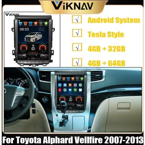 Tesla style car GPS multimedia player For Toyota Alphard Vellfire 20 2007-2013 car GPS radio GPS navigation stereo head unit