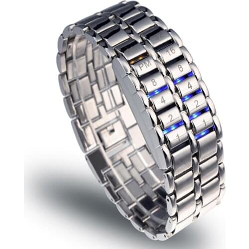 Fashion Sports Watches Men Led Watches Stainless Steel Band Electronic Bracelet Watches Man Watch Relogio Masculino Reloj Hombre