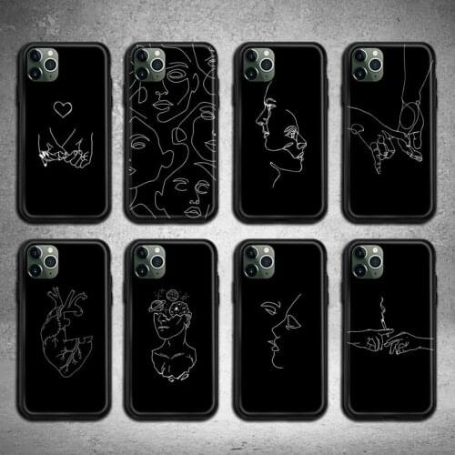 Simple Lover Hand Line Phone Case For iphone 12 11 Pro Max Mini XS Max 8 7 6 6S Plus X 5S SE 2020 XR cover