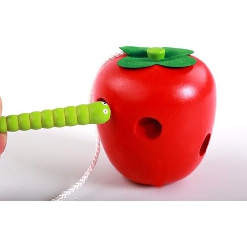 Wooden Children Early Education Puzzle Toys Threading Eat S Infant Mental Hands Practical Ability Exercise 2021