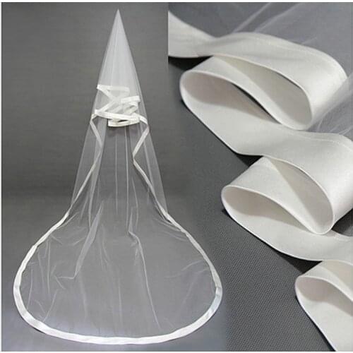 2021 Ivory Wedding Veil 300 CM Satin Edge One Layer Tulle Bridal Veil For Wedding Party