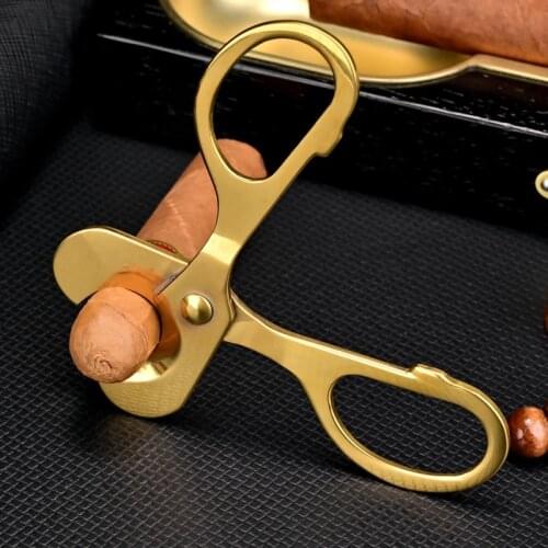 1 Piece of Portable Stainless Steel Pocket Cigar Cutter Double-blade Cigarette Cutter High-end Cigar Cutter Smoking Accessories