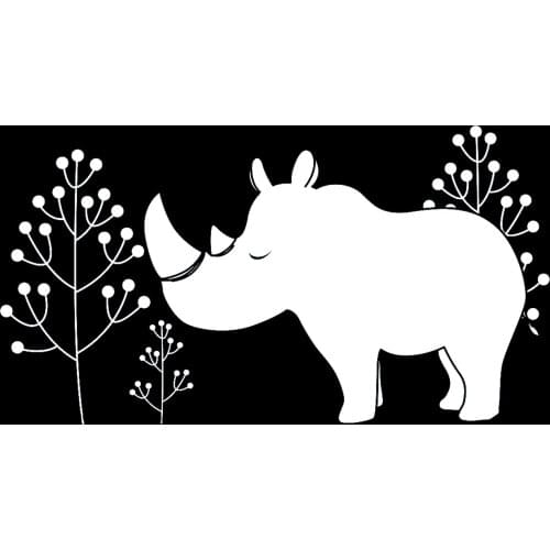 Beautiful Rhino and Flower Car Stickers Motorcycle Decals KK Vinyl Cover Scratches Waterproof PVC 15cm X 8cm