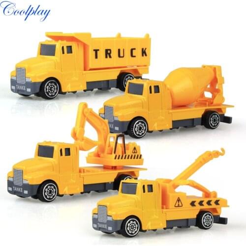 Mini Diecast Car Model Engineering Car Alloy Toy Construction Vehicles Excavator Crane Truck Model Toys Xmas Gift for Children
