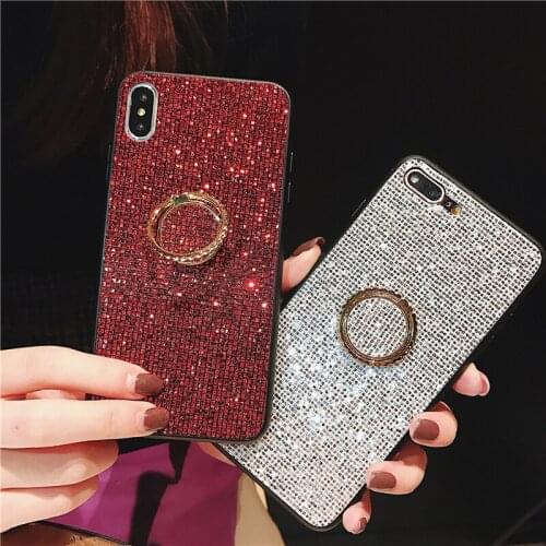 Soft Rhinestone Diamond Glitter Bling Stand Holder Phone Case For Huawei Honor 10i 9X 20 P40 PRO Y9S Nova 6 6SE 20i P Smart Case
