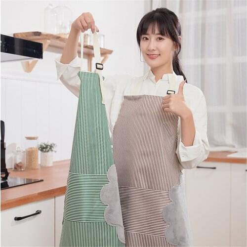 Wipeable Waterproof Apron Kitchen Cocina Accessories Women Fasjopm Apron Oxford Cloth for Cooking Baking