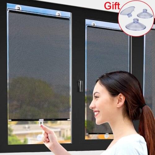 2021 New Free-Perforated Balcony Suction Cup Sunshade Blackout Curtain Blinds Portable Drape For Door Window Home Car Window