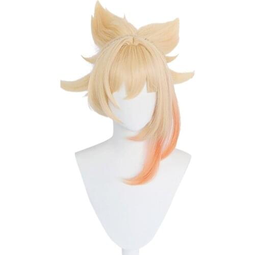 Genshin Impact- Yoimiya Cosplay Wig Heat Resistant Synthetic Hair Carnival Halloween Party Props