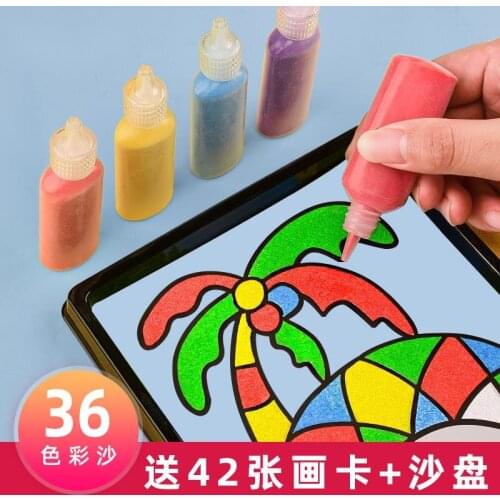 Sand painting childrens colorful sand educational toys boy girl scratch painting gift non toxic painting DIY