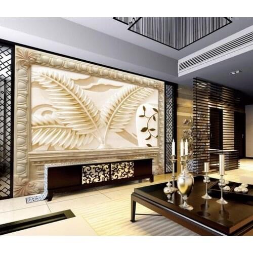 Custom 3d wallpaper European style sandstone relief jade carving murals bathroom 3d wallpaper room modern wallpaper