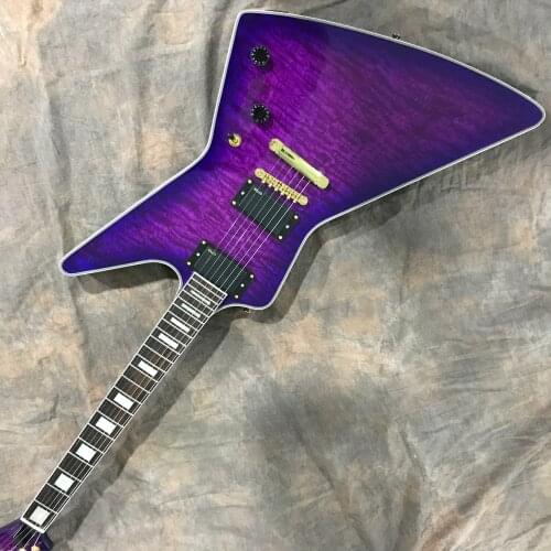 Custom shop, electric guitar, purple, flame maple jacket, new style, hot sale. Can be customized logo, shape, fingerboard Mosaic