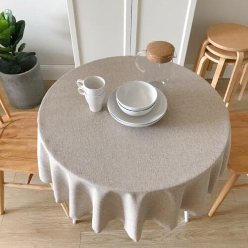 Party Wedding Hotel Banquet Table Cover Christmas Tablecloth Round Tablecloth Khaki Pink Blue Green Kitchen Table Cover