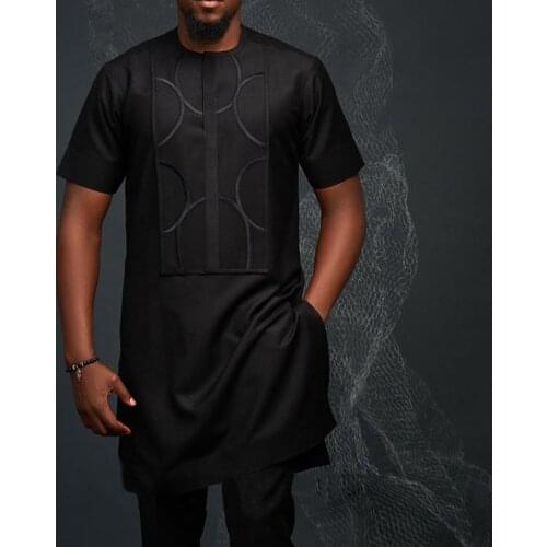 Mens casual shirts embroidery long short sleeve ethnic African style temperament fashion summer and autumn mens shirts