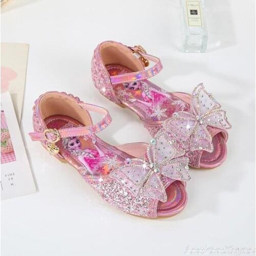 2021 Disney Frozen Elsa Sandals for Girls Children Party Dancing Shoes Kids Frozen Princess Sandals Shining Sandals Flat Sandals