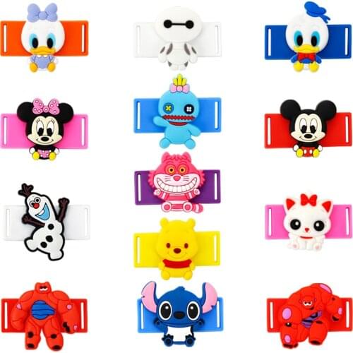 50pcs/lot Disney Cartoon Shoelaces Buckle Shoelace Winder Silicone Buckle Shoelaces Accessories DIY Sneaker Kits Shoe Decoration