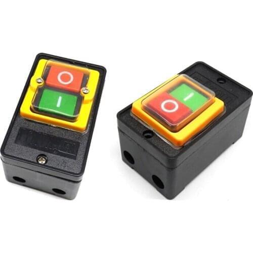 On Off Waterproof Push Button Switch 10A 250V 380V for Motor Cutting Machine Bench drill Switch
