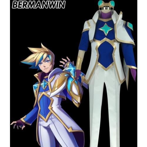 BERMANWIN High Quality LOL Ezreal Costume Star Guardian Halloween Cosplay Costumes EZ Cos The Prodigal Explorer Costume Full Set