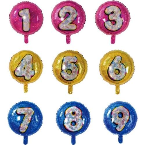 Ynaayu 1pcs 18 inch Balloons Newest Laser Number 0-9 Foil Balloond Party Decoration Digital Helium Balloon Wedding Party Supply