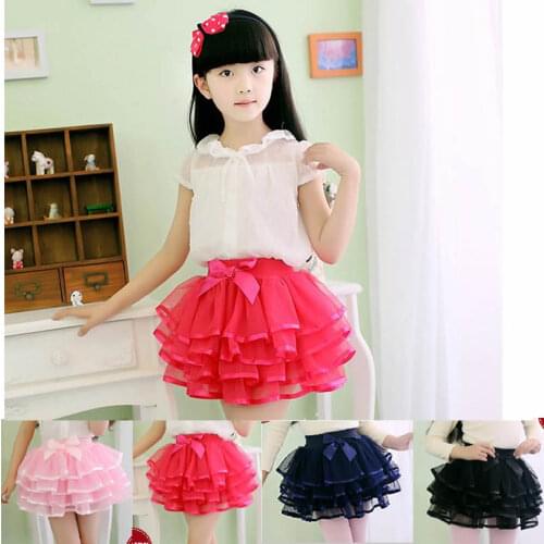 Girls tutu skirts wholesale baby ballerina skirt childrens chiffon fluffy pettiskirts kids Hallowmas casual candy color skirt