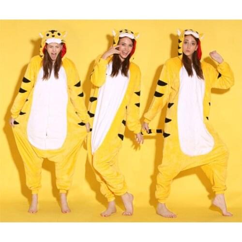 Cartoon Animal Yellow Tigger Onesies Onesie Pajamas Jumpsuit Hoodies Sleepwear for Adults for Halloween