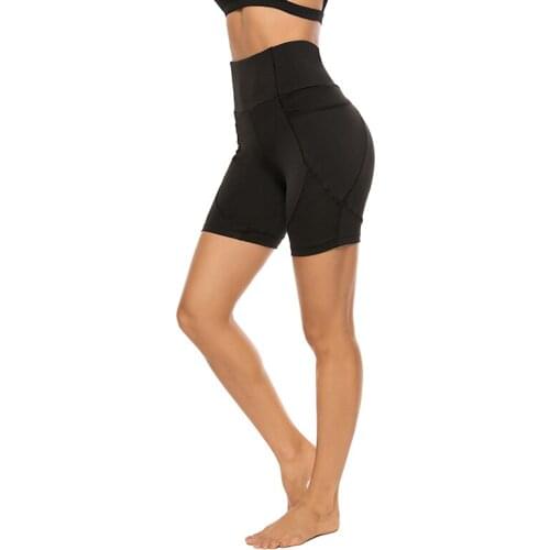 Women High Waist Push Up Legging Solid Skinny Short Leggings With Pockets Women Short Fitness Clothing Women Crop Trousers