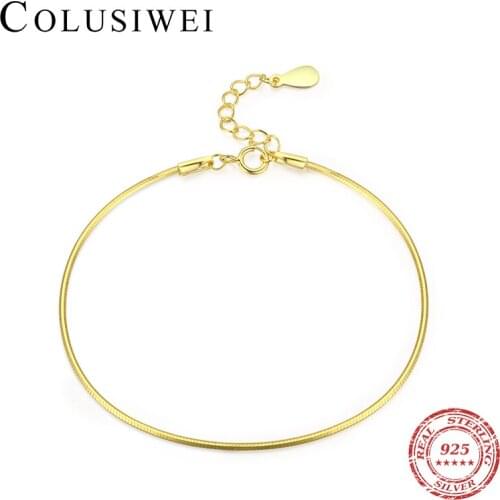 Coluisiwei Snakebone Link Chain Bracelets for Women 925 Sterling Silver Bracelets with Charms Anniversary Jewelry Make Gifts