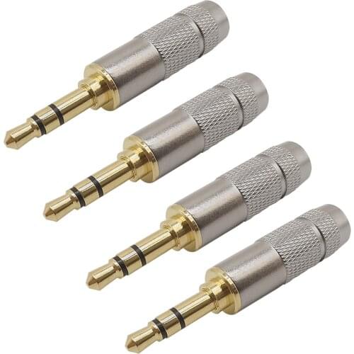 1/2/4Pcs Replacement Stereo 3.5mm 3 Pole Male Repair Headphones Audio Jack Plug Connector Soldering for Most Earphone Jack