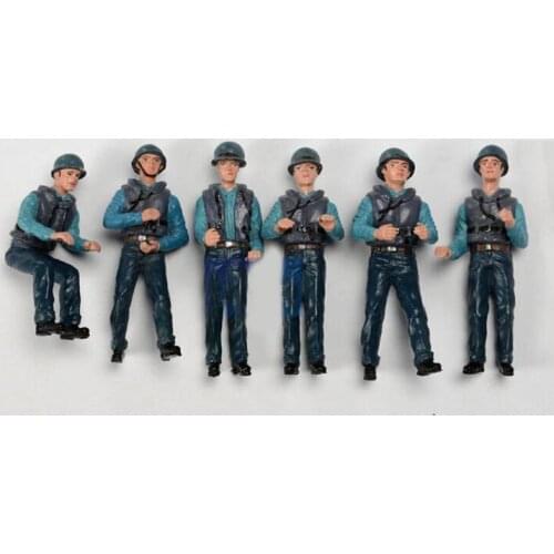 1 Set(6 Pcs) DIY RC Boat Man Doll Soldier Model Height 78mm Spare Part for DIY Models