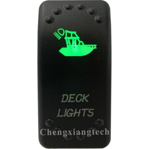 12V/24V Car Boat 3 Pins SPST ON/OFF Green & Blue Led Light Rocker Toggle Switch Deck Lights for Carling ARB Narva 4x4