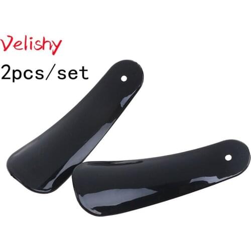 2Pcs/Lot Pro Shoe Horn Lifter Flexible Sturdy Slip Shoe Horns Spoon Shape Shoehorn Shoe Accessories Black Plastic
