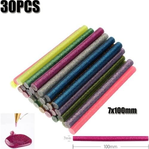30Pcs 7mmx100mm Colorful Hot Melt Glue Sticks For Electric Glue Gun Auto Repair Tools Car Dent Paintless Removal Hand Tool