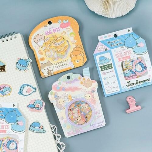 40pcs/set 11*10cm Cartoon Cute Japanese Style Stickers Handbook Scrapbook Label Sticker Handmade Diary Album Decoration Sticker