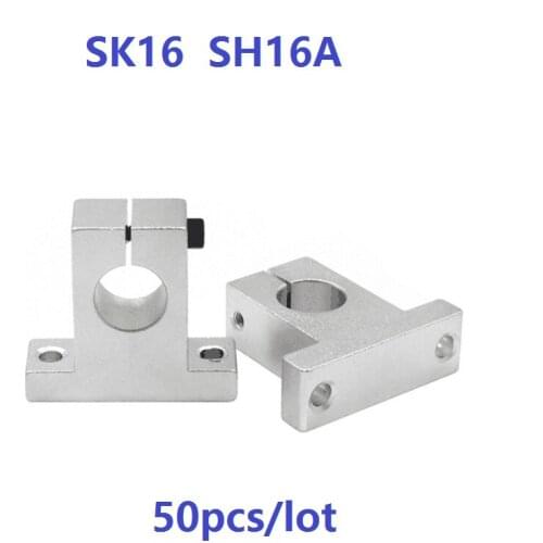 50pcs/lot SK16 SH16A 16mm linear bearing rail linear shaft support bearings CNC 3d printer
