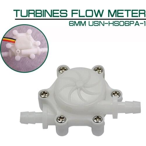 6mm USN-HS06PA-1 Turbines Flow Meter Hose Barb End Hall Water Flow Sensor 0.15-1.5L/min for Drinking Machine Water