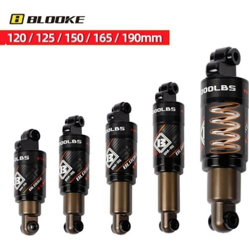 BLOOKE Bicycle Hydraulic Spring Shock Absorber 120/125/150/165/190MM Mountain Folding Bike Damping Shock Absorber BikeBack Gall
