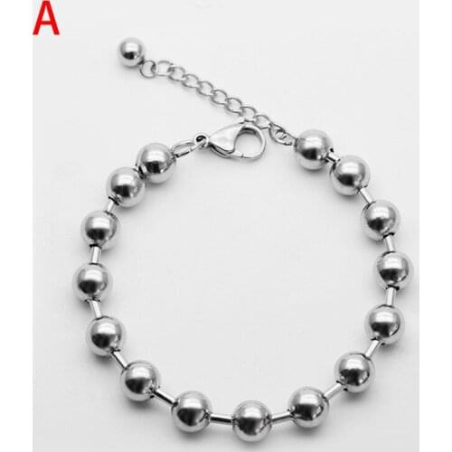 Stainless steel round bead bracelet titanium steel mens fashion bracelet jewelry new hundred matching accessories