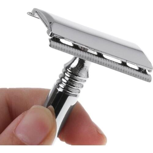 1 Set Safety Manual Razor Double Edge Blade Replacement Men Beard Trimming Facial Hair Mustache Remove Home Accessory M76F