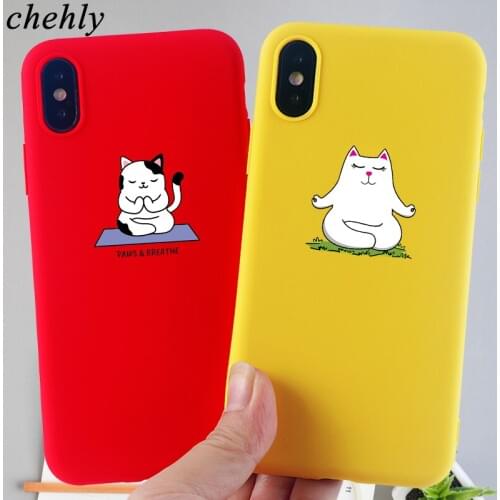 Cartoon Cell Phone Case for IPhone 6s 7 8 11 Plus Pro X XS MAX XR Fashion Cat Cases Soft Silicone Fitted TPU Accessories Covers