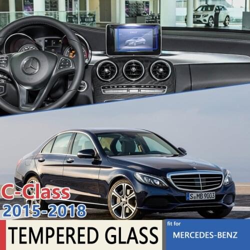 For Mercedes Benz C Class 2015~2018 W205 Car Navigation GPS Ultra-thin Film Full Screen Protector Tempered Glass Accessories