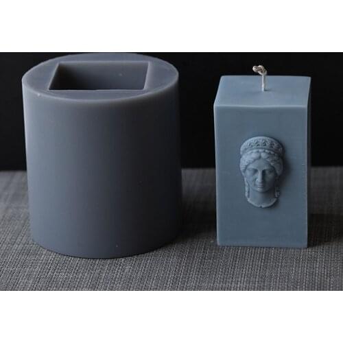 Athens Goddess Head Candle Mold DIY Candle Making Supplies Plaster Mold European Retro Character Fondant Molds