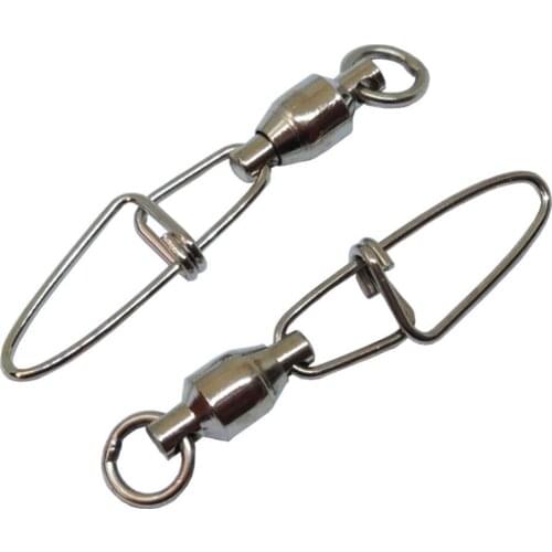 INFOF 100/200/500-pieces Swivels Fishing Ball Bearing Swivel with Insurance Snap pesca Fishing Connector Carp Fishing Tackle