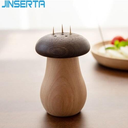 JINSERTA Wooden Toothpick Cotton Swab Box Luxury Home Restaurant Toothpick Holder Cute Living Room Bathroom Decor Organizer