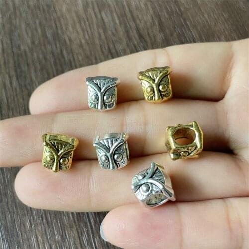 JunKang alloy animal series amulet large hole spacer beads DIY bracelet leather rope jewelry connector making accessories